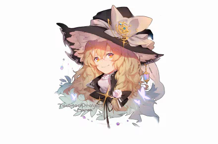 Marisa Kirisame Anime Touhou HD Desktop Wallpaper | Background Image