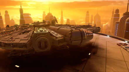 Millennium Falcon video game Lego Star Wars: The Skywalker Saga HD Desktop Wallpaper | Background Image