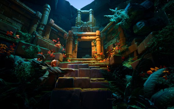 Fantasy Ruin Temple HD Wallpaper | Background Image