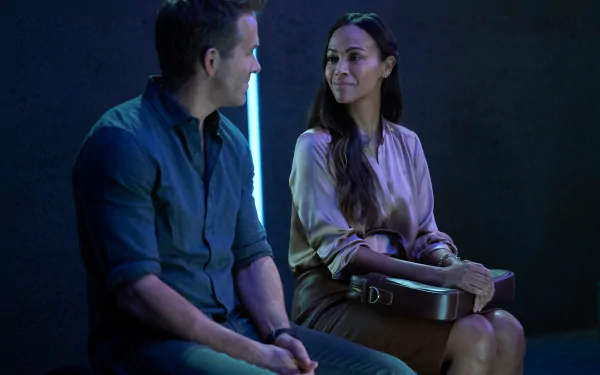 Zoe Saldana Ryan Reynolds movie The Adam Project HD Desktop Wallpaper | Background Image