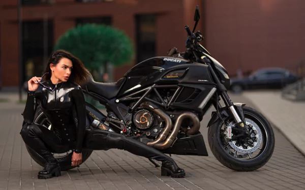 Ducati latex motorcycle woman Girls & Motorcycles HD Desktop Wallpaper | Background Image