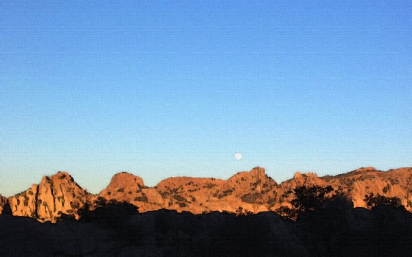 Artistic Nature Desert Sunset Moon Peace HD Wallpaper | Background Image