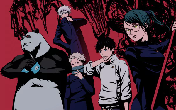 Maki Zenin Panda (Jujutsu Kaisen) Rika Orimoto Yuta Okkotsu Toge Inumaki Satoru Gojo Anime Jujutsu Kaisen 0 HD Desktop Wallpaper | Background Image