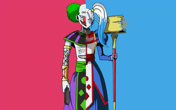 Marcarita (Dragon Ball) Belmod (Dragon Ball) Harley Quinn Joker Comic crossover HD Desktop Wallpaper | Background Image