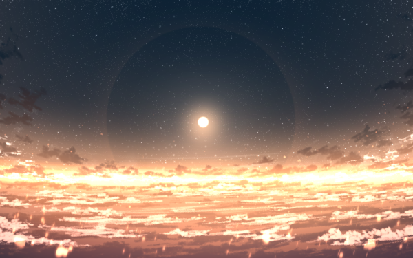 Anime Sky Sunrise Cloud Starry Sky HD Wallpaper | Background Image