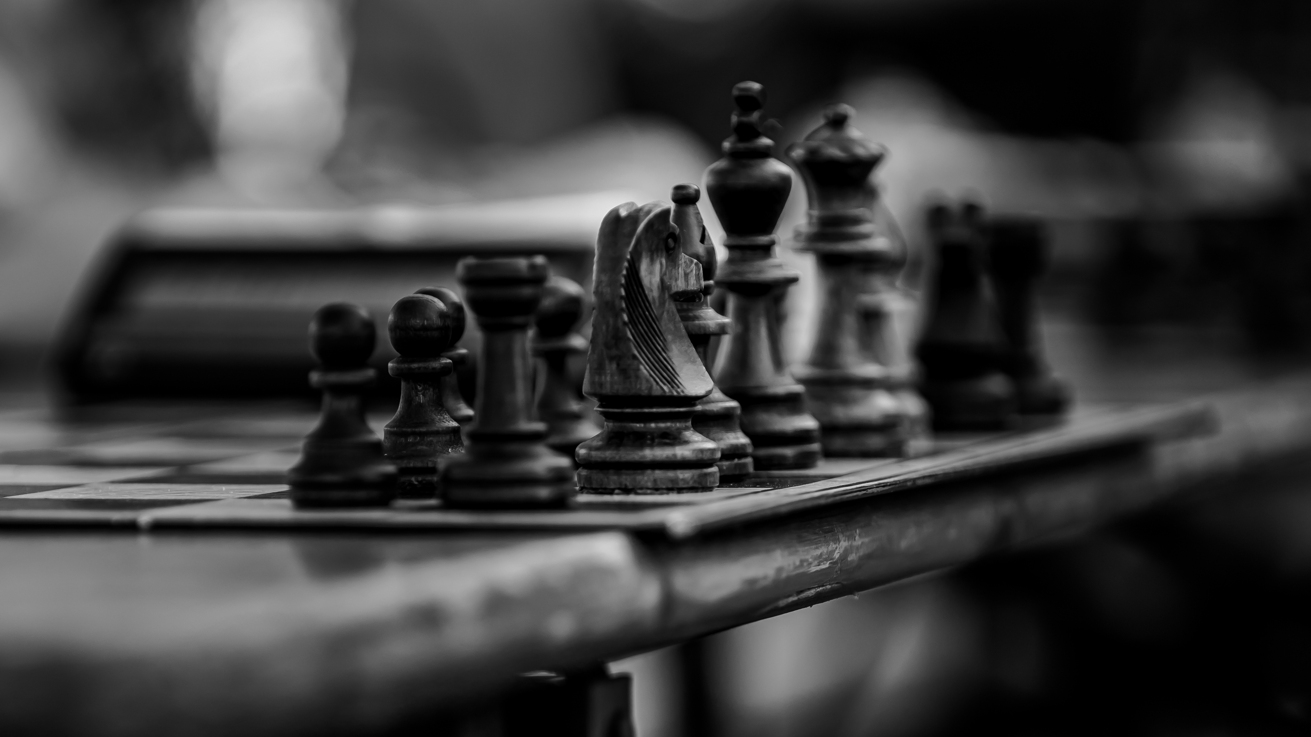 Chess Monochrome, chess, monochrome, black-and-white, HD wallpaper