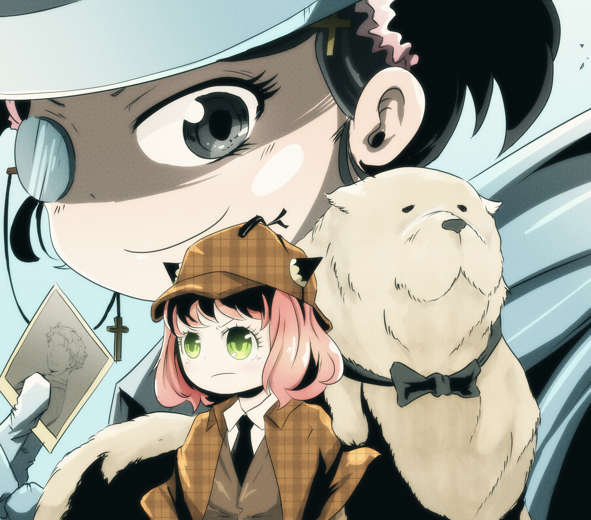 4K Ultra HD anime wallpaper featuring Bond and Anya Forger from Spy x Family, showcasing detailed, vibrant character art from the popular series.