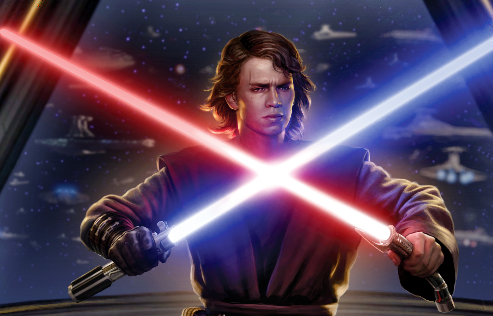 Download Hayden Christensen Lightsaber Anakin Skywalker Movie Star Wars Episode III: Revenge Of The Sith HD Wallpaper