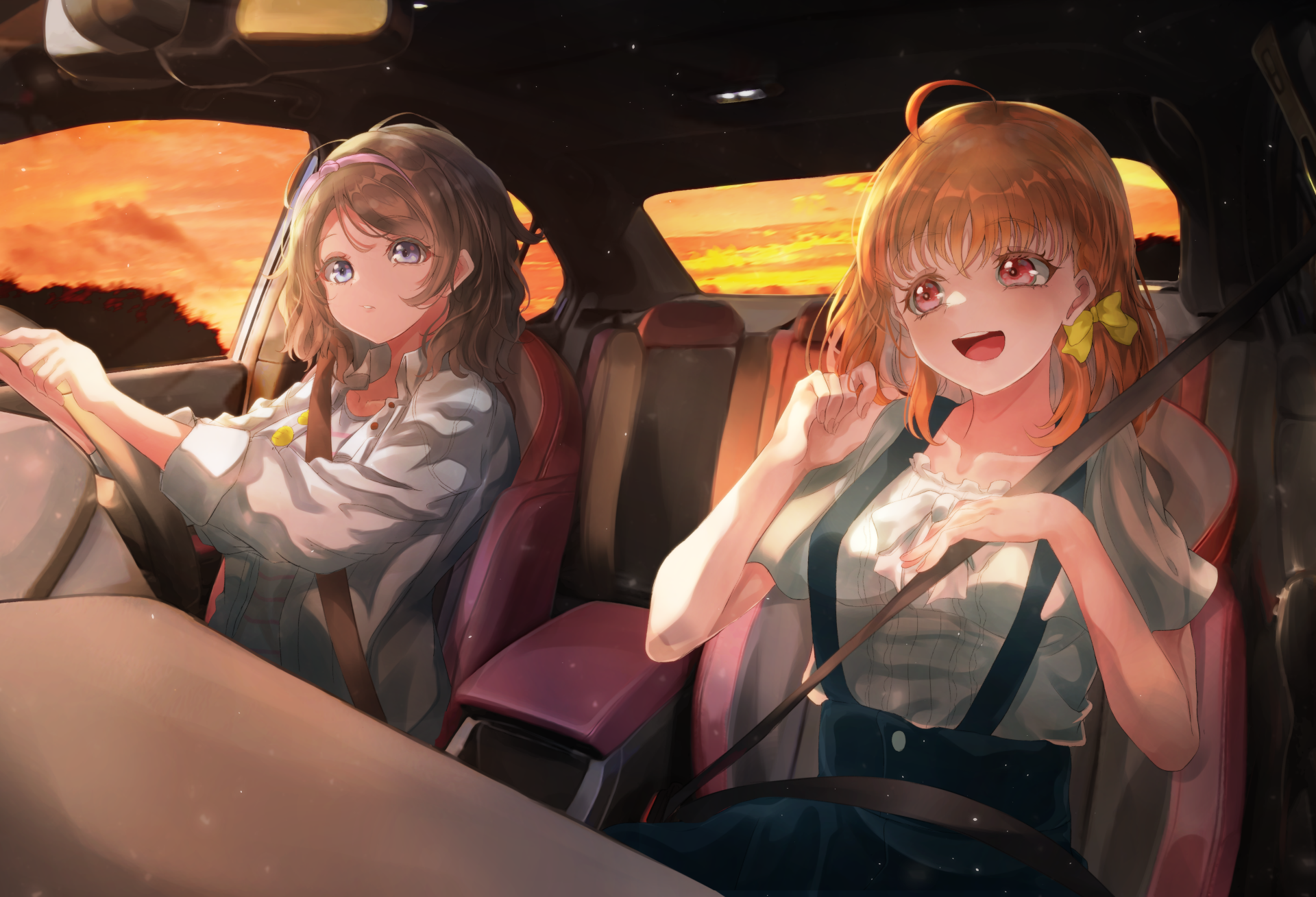 Download You Watanabe Chika Takami Anime Love Live! Sunshine!! 4k Ultra HD Wallpaper