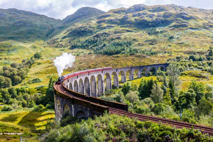 viaduct Scotland vehicle train HD Desktop Wallpaper | Background Image