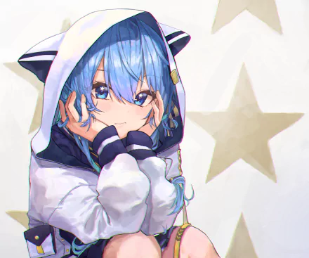 hololive Hoshimachi Suisei Anime Virtual Youtuber HD Desktop Wallpaper | Background Image