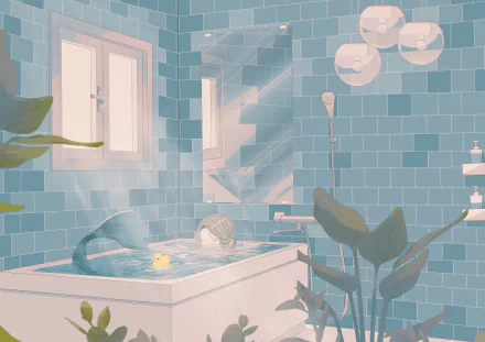 bathroom Anime girl anime girl HD Desktop Wallpaper | Background Image