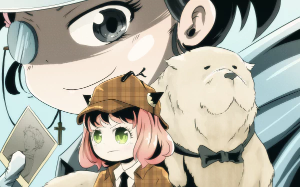 4K Ultra HD anime wallpaper featuring Bond and Anya Forger from Spy x Family, showcasing detailed, vibrant character art from the popular series.