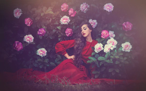 red dress woman mood HD Desktop Wallpaper | Background Image