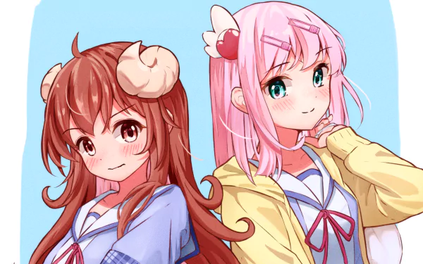 Momo Chiyoda Yuuko Yoshida Anime The Demon Girl Next Door HD Desktop Wallpaper | Background Image