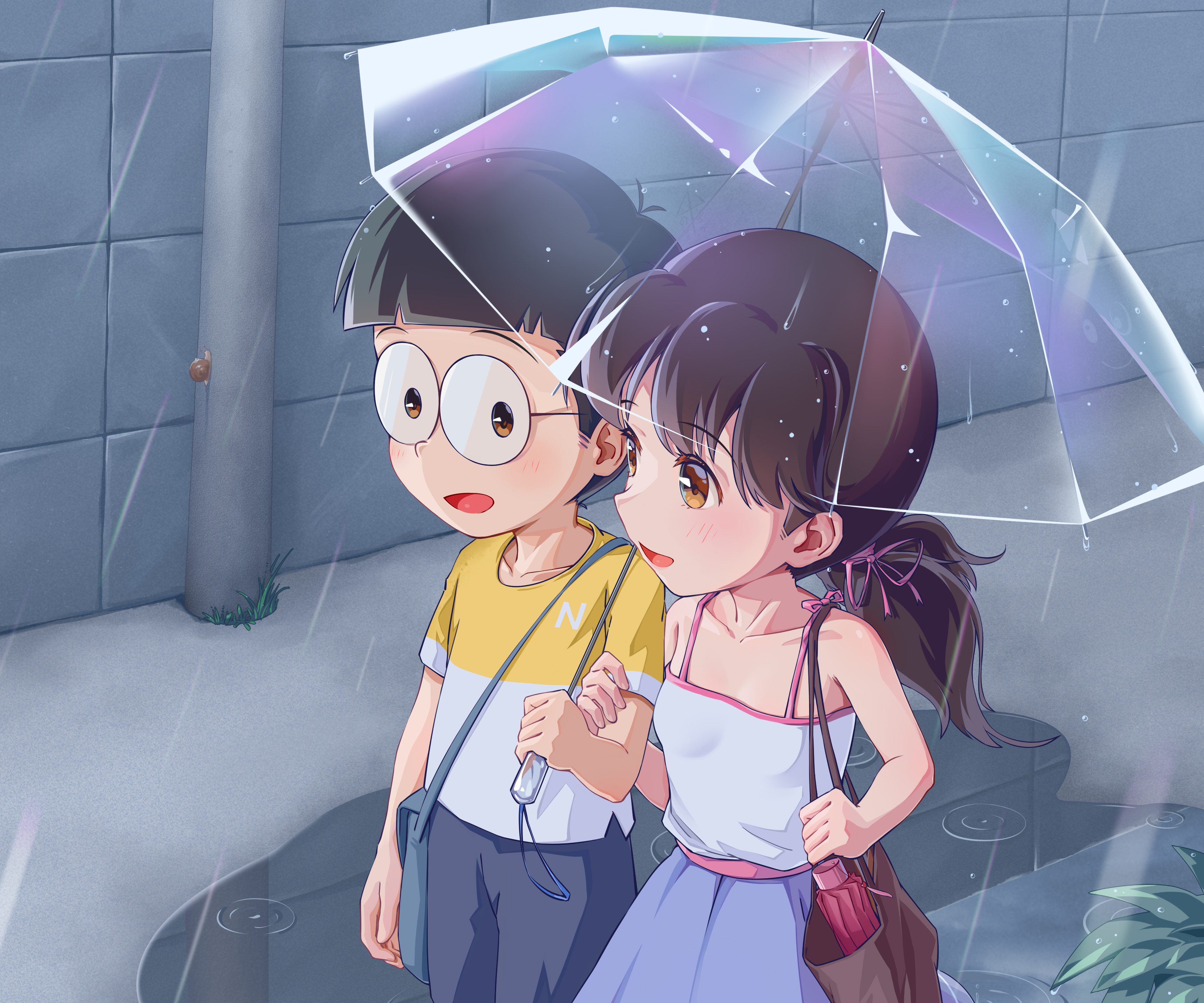 Nobita and suzuka art cartoon HD phone wallpaper  Pxfuel