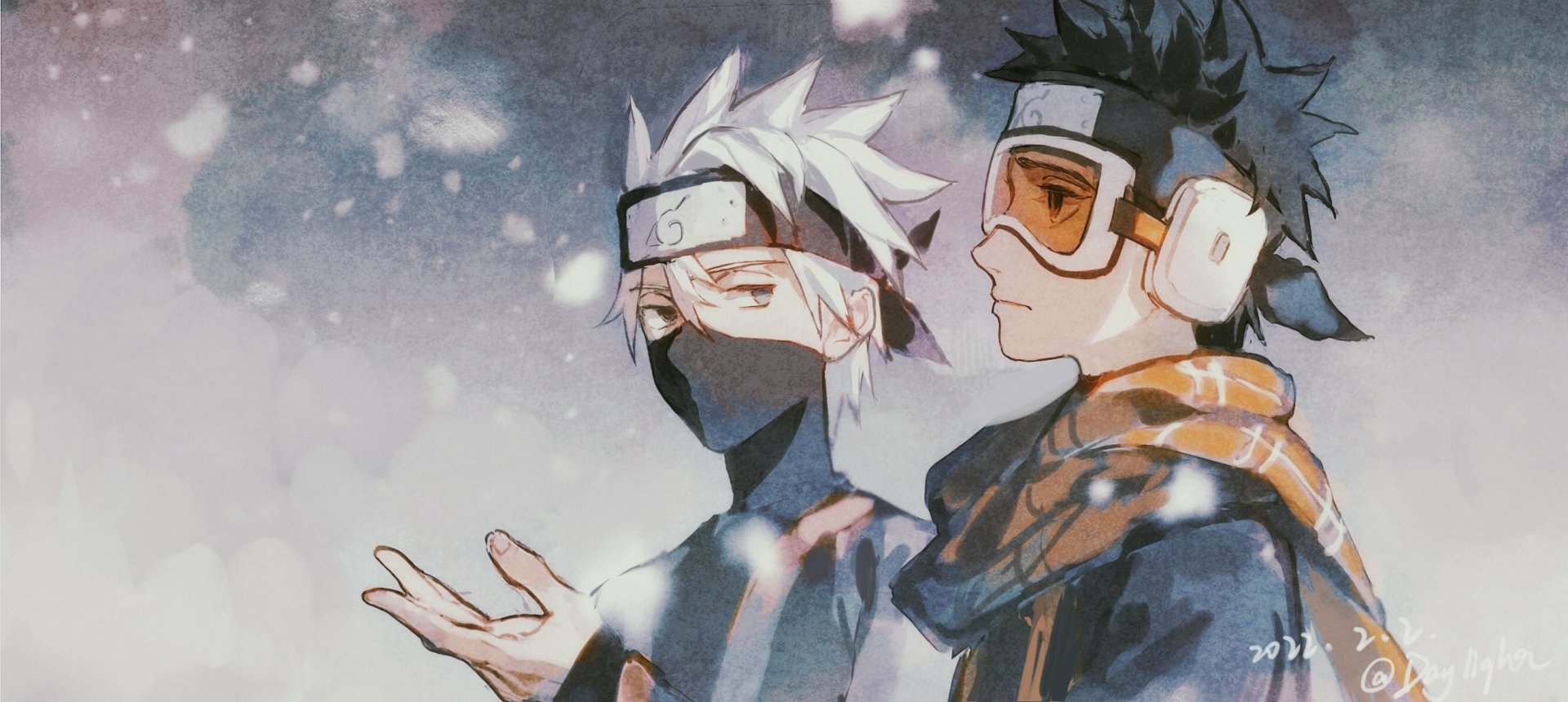 Naruto HD Wallpaper: Kakashi \u0026 Obito Uchiha Anime Legends in Action, image size:1920x860