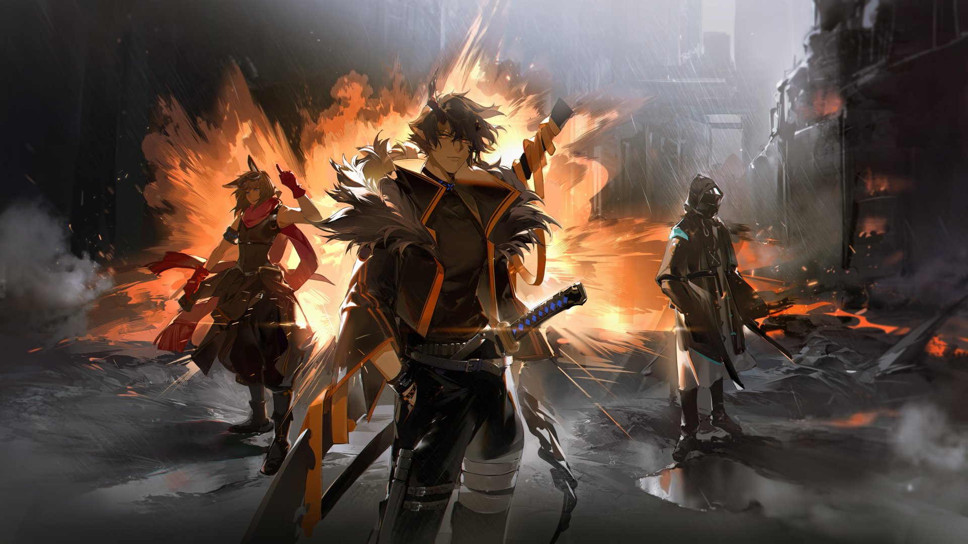 Download Flamebringer (Arknights) Doctor (Arknights) Courier (Arknights) Video Game Arknights HD Wallpaper
