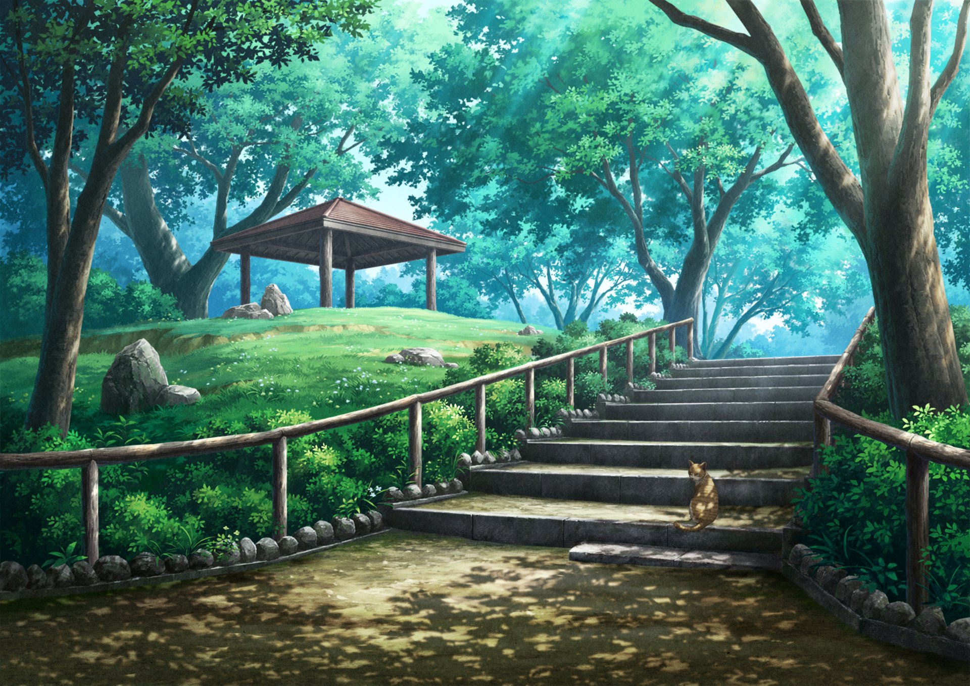 Anime Stairs HD Wallpaper