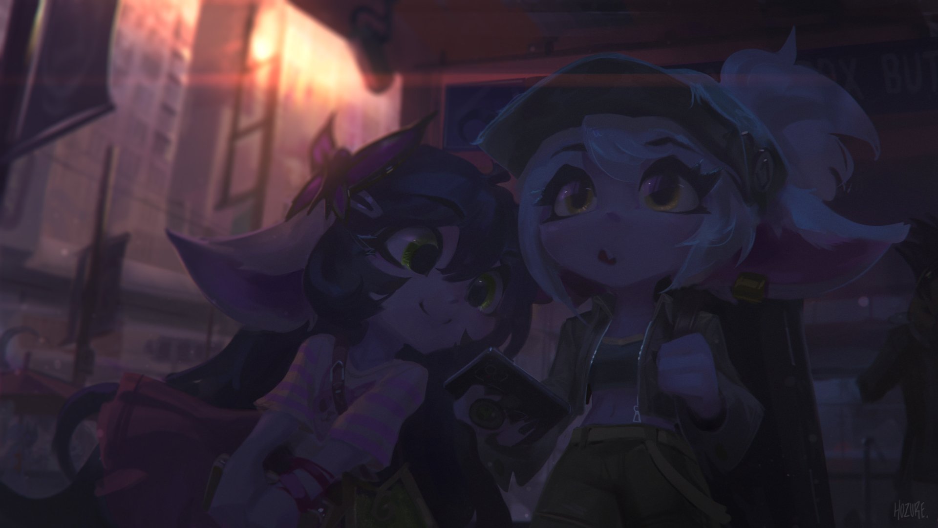 4K Ultra HD League of Legends wallpaper featuring characters Tristana and Lulu in a dark, immersive video game scene.