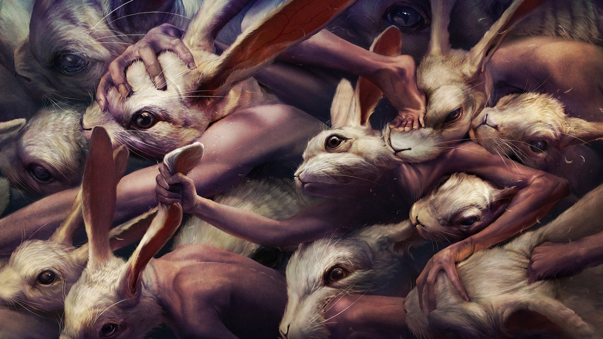 Surreal Rabbits: A Captivating HD Abstract Wallpaper | 1920x1080 ...