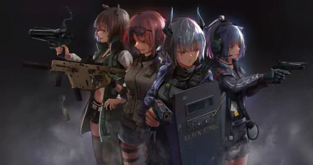 Liskarm (Arknights) Jessica (Arknights) Exusiai (Arknights) Catapult (Arknights) video game Arknights HD Desktop Wallpaper | Background Image
