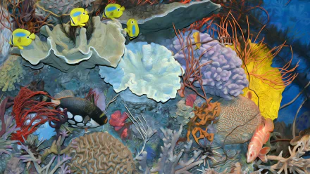  Oil Painting of the Coral Coast Exhibition, Museum of Brisbane, Australia