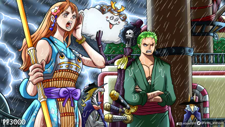 Brook (One Piece) Nami (One Piece) Roronoa Zoro Anime One Piece HD Desktop Wallpaper | Background Image