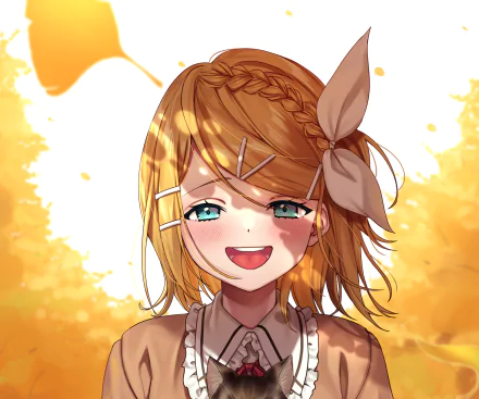 Rin Kagamine Anime Vocaloid HD Desktop Wallpaper | Background Image