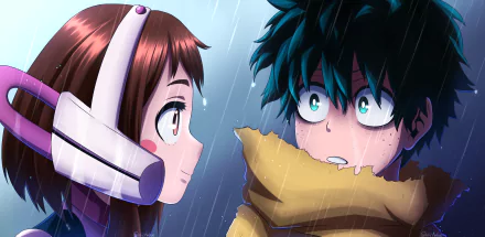 Ochaco Uraraka Izuku Midoriya Anime My Hero Academia HD Desktop Wallpaper | Background Image