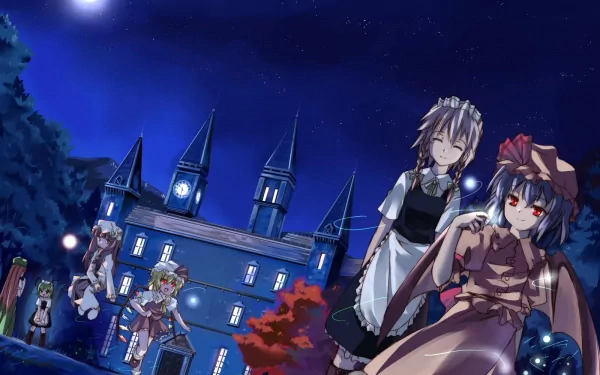 Wriggle Nightbug Remilia Scarlet Patchouli Knowledge Sakuya Izayoi Hong Meiling Flandre Scarlet Anime Touhou HD Desktop Wallpaper | Background Image