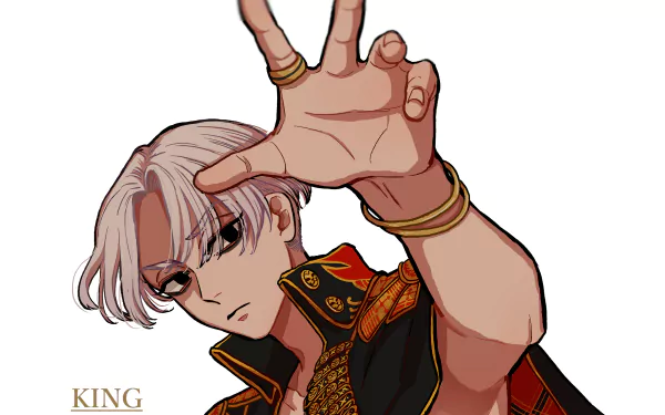 HD anime desktop wallpaper of Izana Kurokawa from Tokyo Revengers, featuring a close-up with a dynamic hand gesture and detailed character design.