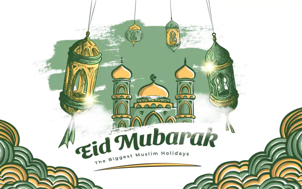 religious Eid Mubarak HD Desktop Wallpaper | Background Image