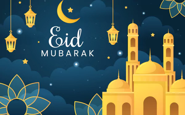 religious Eid Mubarak HD Desktop Wallpaper | Background Image