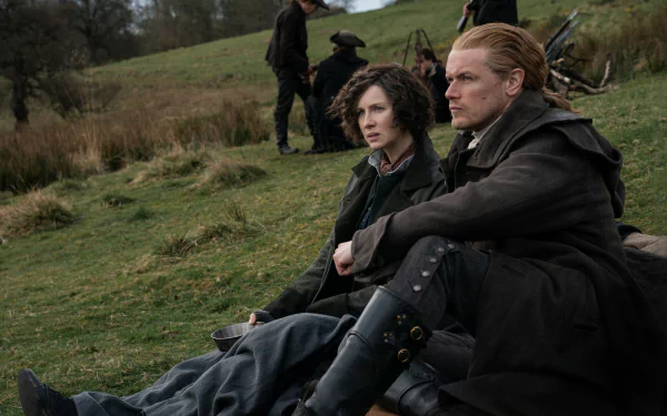 Claire Fraser Caitriona Balfe Sam Heughan Jamie Fraser TV Show Outlander HD Desktop Wallpaper | Background Image