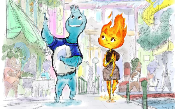 Ember Lumen Wade Ripple movie elemental HD Desktop Wallpaper | Background Image