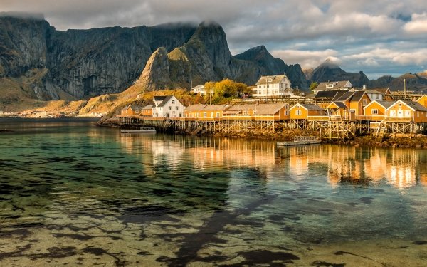 Earth Landscape Norway Village Lofoten HD Wallpaper | Background Image