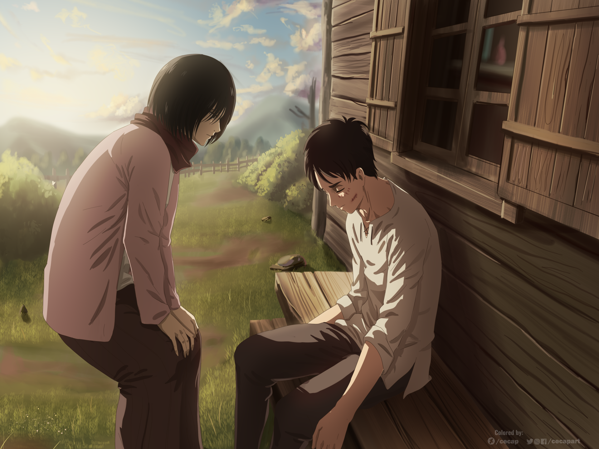 Download Eren Yeager Mikasa Ackerman Anime Attack On Titan Eren & Mikasa 4k Ultra HD Wallpaper by cecap
