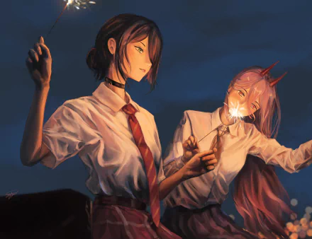 Reze (Chainsaw Man) Power (Chainsaw Man) Anime Chainsaw Man HD Desktop Wallpaper | Background Image