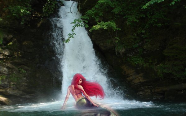 Fantasía Sirena Red Hair Ariel La Sirenita Fondo de pantalla HD | Fondo de Escritorio