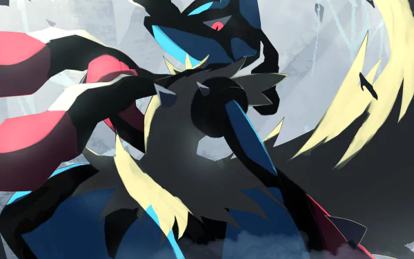 HD PC desktop wallpaper featuring Lucario from the Pokémon anime, showcasing dynamic colors and sharp details in a stylized, action-packed design.