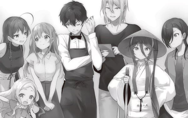 Emi Yusa Hanzō Urushihara Chiho Sasaki Sadao Maou Suzuno Kamazuki Anime The Devil Is a Part-Timer! HD Desktop Wallpaper | Background Image