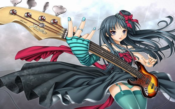 Anime K-ON! Guitar Music Mio Akiyama HD Wallpaper | Background Image
