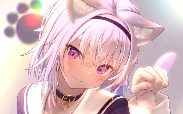 hololive Nekomata Okayu Anime Virtual Youtuber HD Desktop Wallpaper | Background Image