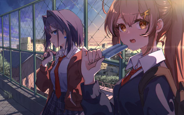 hololive Ouro Kronii Nanashi Mumei Anime Virtual Youtuber HD Desktop Wallpaper | Background Image