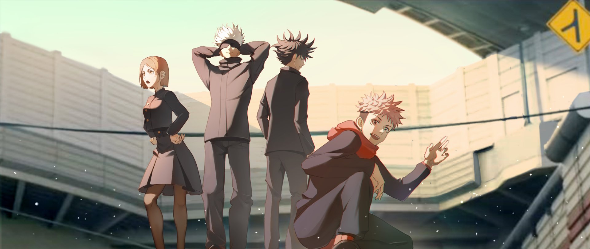 Download Nobara Kugisaki Megumi Fushiguro Satoru Gojo Yuji Itadori Anime Jujutsu Kaisen 4k Ultra HD Wallpaper by Pinx