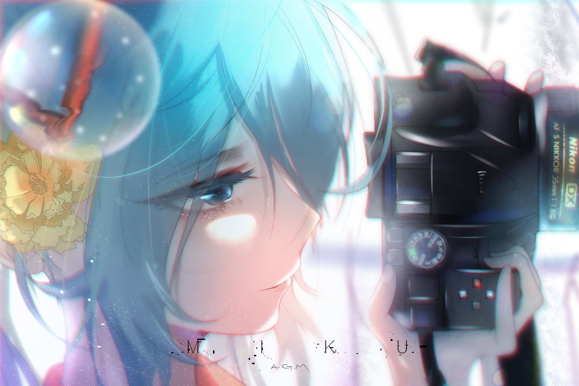 Download Hatsune Miku Anime Vocaloid HD Wallpaper by 阿戈魔AGM