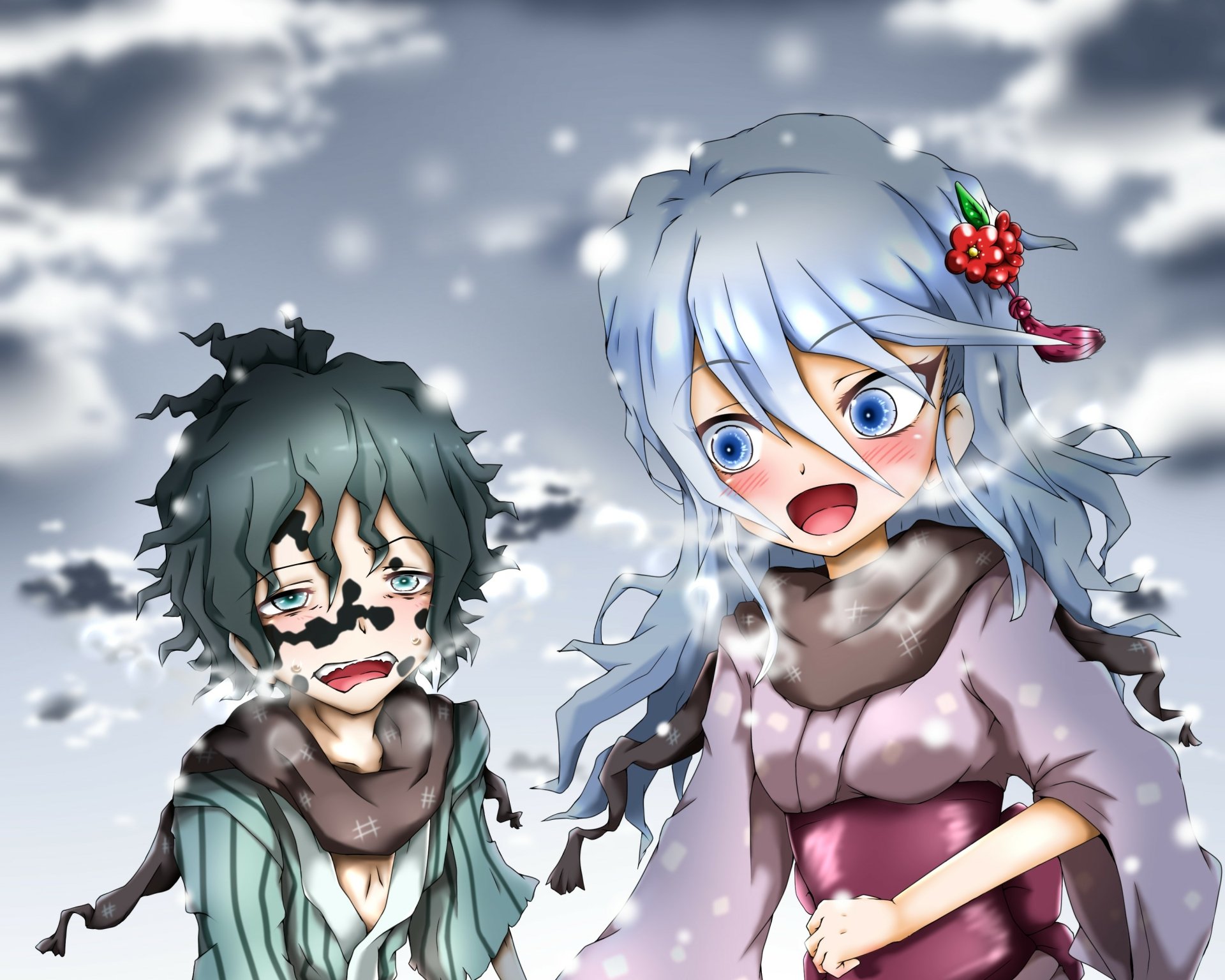 Download Daki (Demon Slayer) Gyutaro (Demon Slayer) Anime Demon Slayer: Kimetsu No Yaiba HD Wallpaper by stupid3412