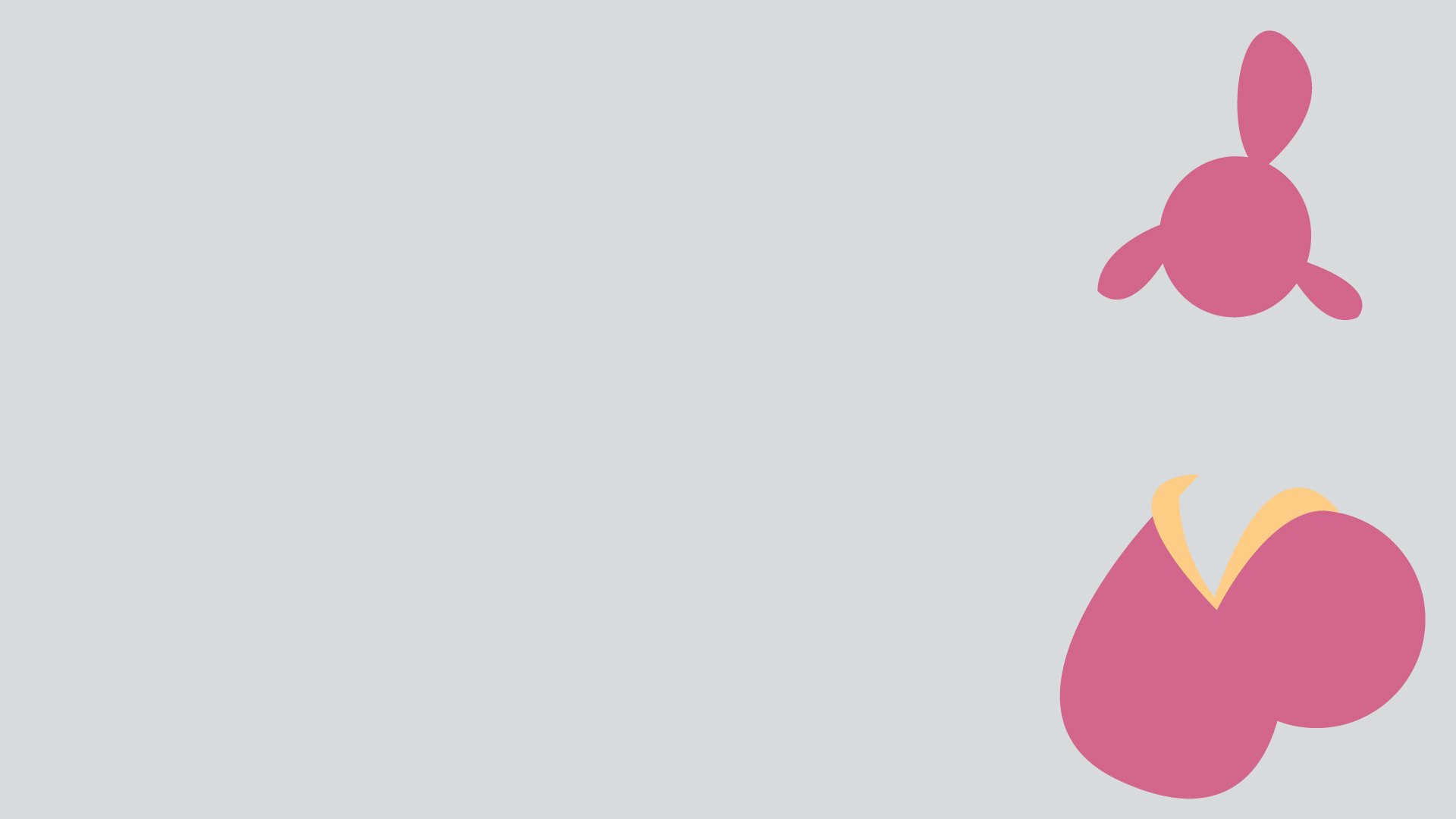 Minimalist HD PC desktop wallpaper featuring Medicham from the Pokémon anime, showcasing the character’s distinct head and feet in a clean, simple design.