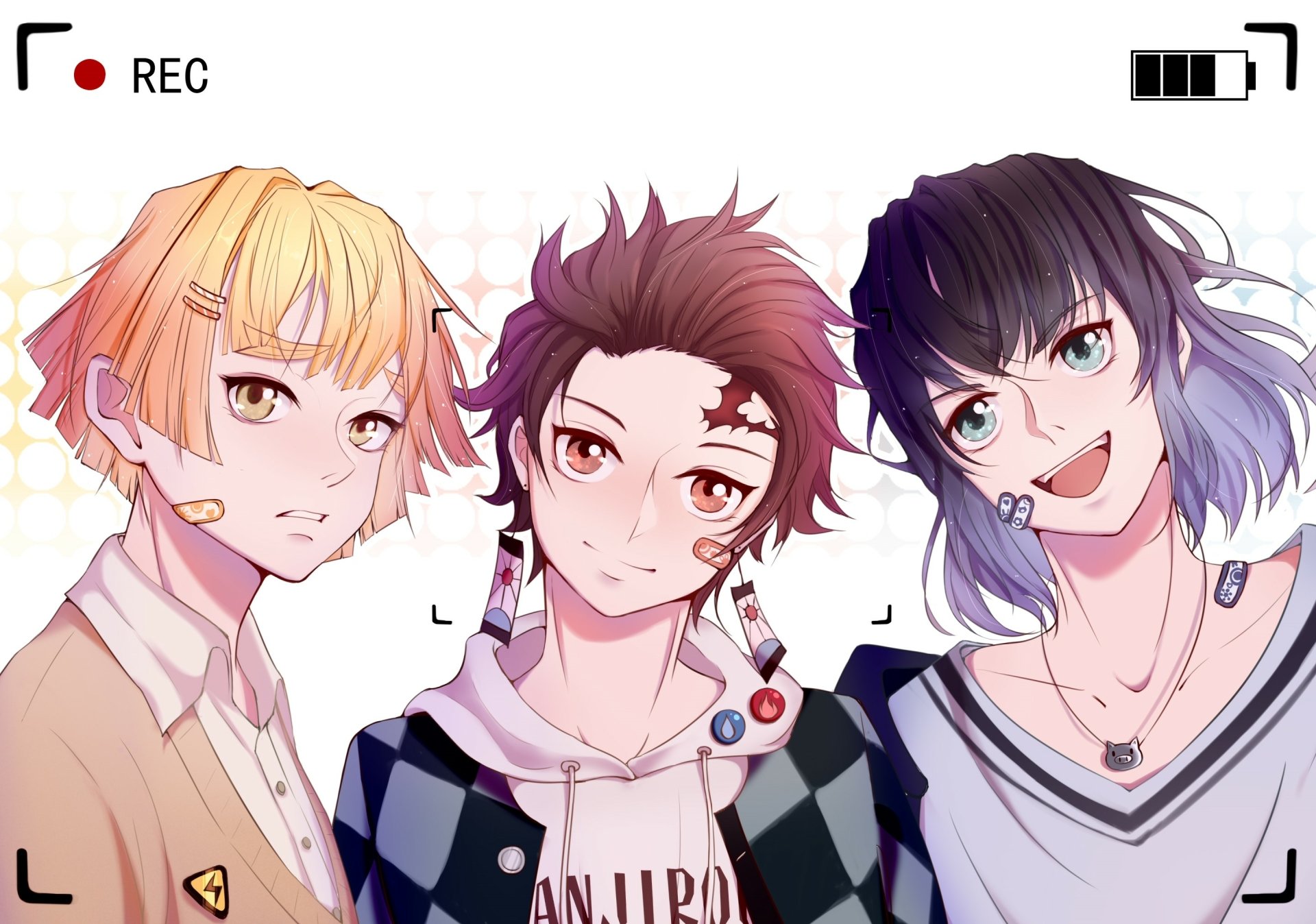 Download Inosuke Hashibira Tanjiro Kamado Zenitsu Agatsuma Anime Demon Slayer: Kimetsu No Yaiba HD Wallpaper by _如是而已_